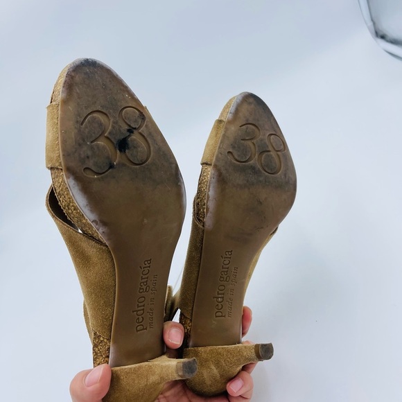 Pedro Garcia Maia Low Heel Suede Leather Heels 38 - Picture 5 of 7